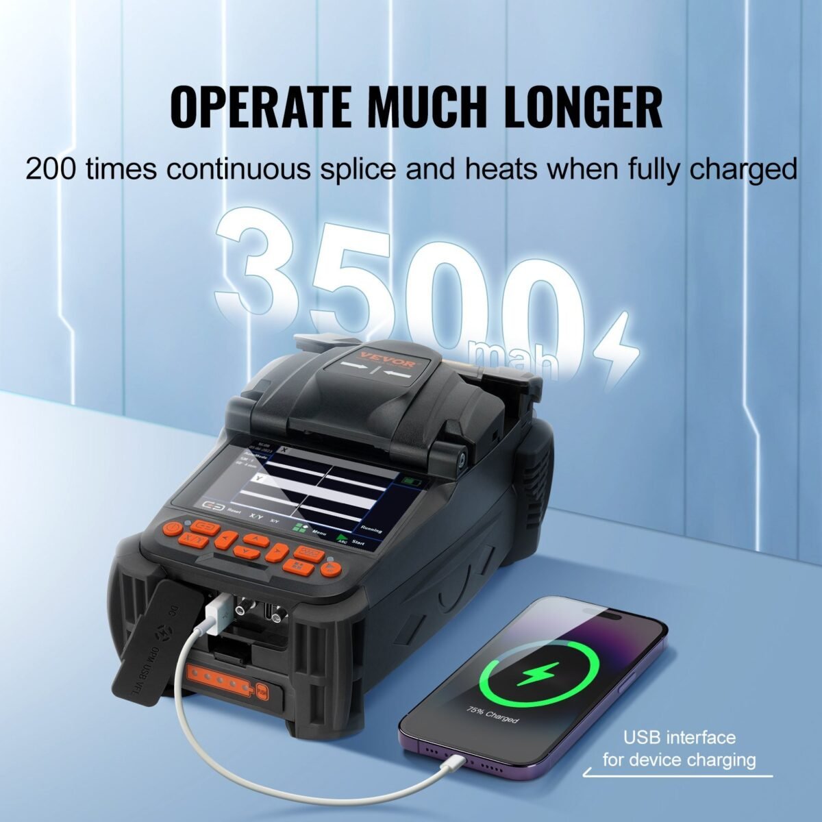 VEVOR ALK-T1 Fiber Fusion Splicer 6 Motors - Image 10