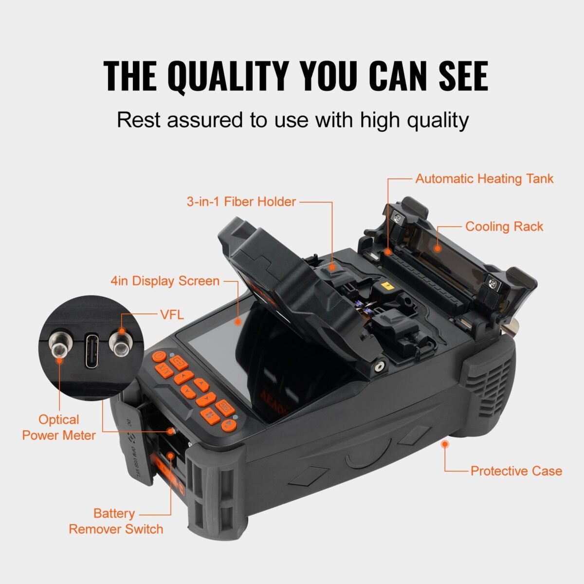 VEVOR ALK-T1 Fiber Fusion Splicer 6 Motors - Image 8