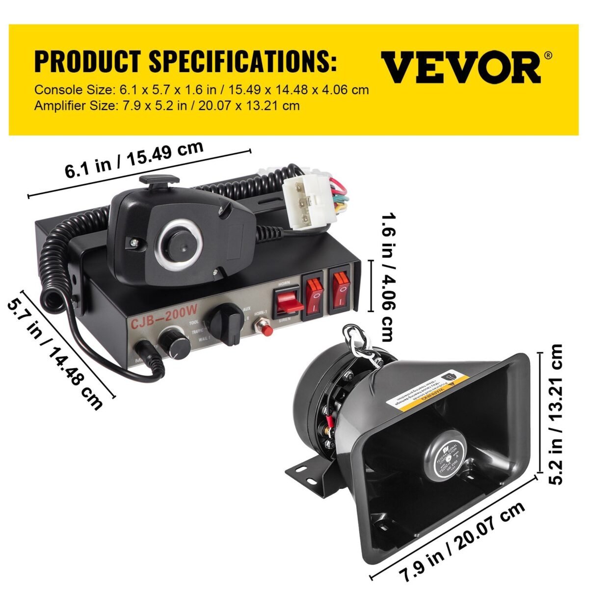 VEVOR 200W Car Warning Alarm - Image 7