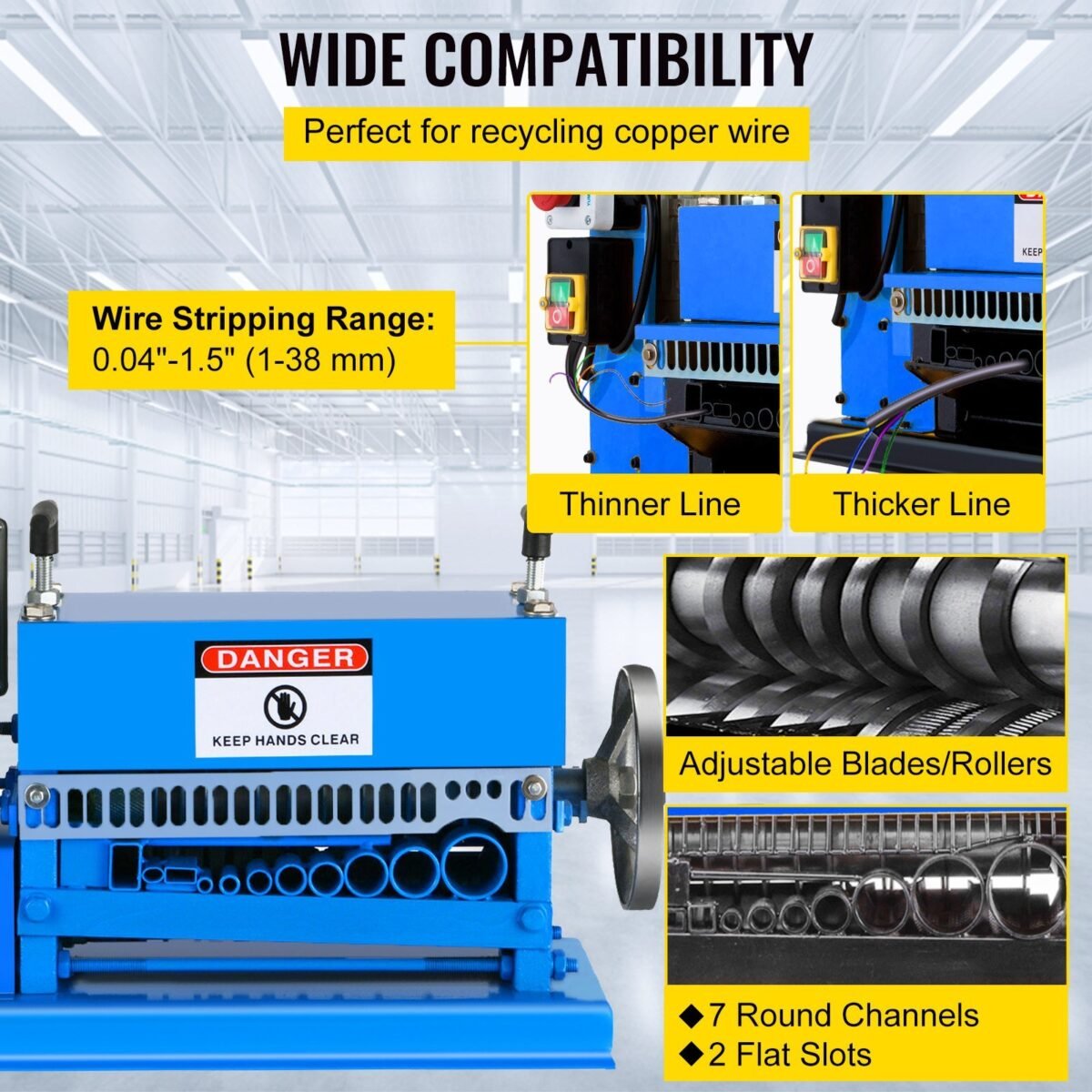 VEVOR Wire Stripping Machine DA 0.06 inch -1.5 inch - Image 10