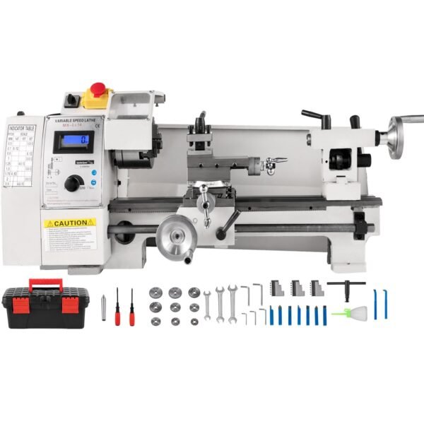VEVOR Mini Metal Lathe, 8"x14", Mini Lathe Machine 2250 PRM Variable Speed Change, Precision Mini Lathe 650W Metal Working Lathe, Small Metal Lathe, Milling Machine for Various Types of Metal Turnin