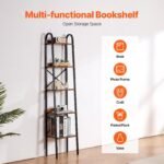 VEVOR YJX-BS002 Metal Bookshelf Rustic Bookshelf 5-Tier - Image 11