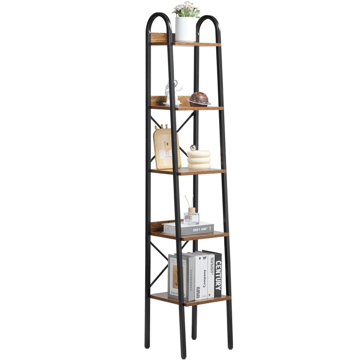 VEVOR YJX-BS002 Metal Bookshelf Rustic Bookshelf 5-Tier - Image 2