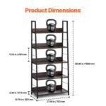 VEVOR C240729W-01 Metal Bookshelf Rustic Bookcase 5-Tier - Image 12
