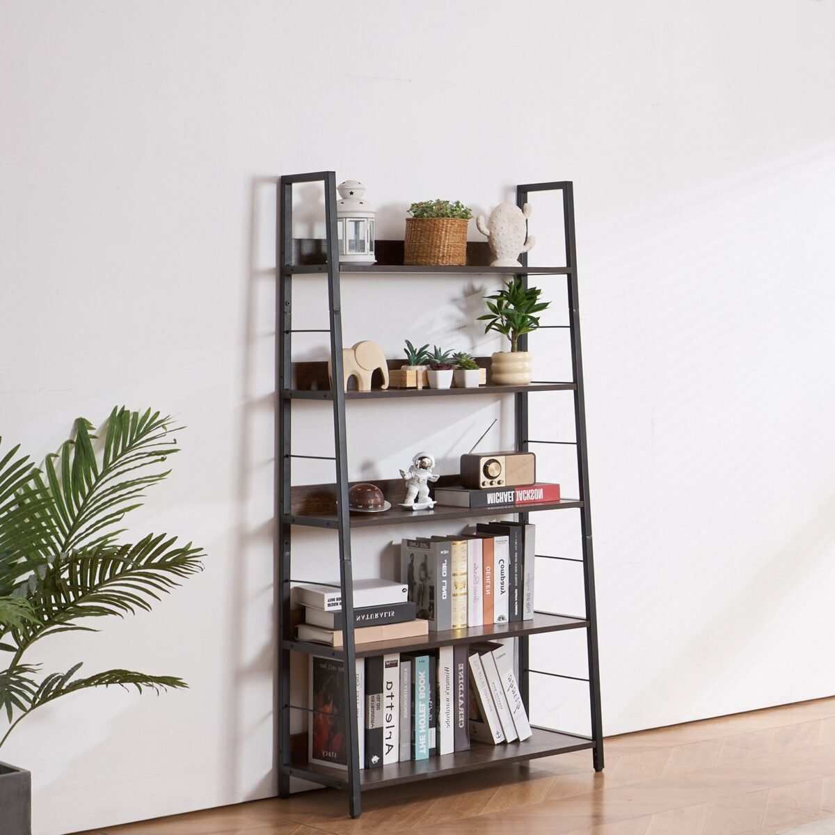 VEVOR C240729W-01 Metal Bookshelf Rustic Bookcase 5-Tier - Image 6