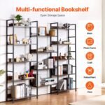 VEVOR C240729W-05 Metal Bookshelf Rustic Bookshelf 14-Tier - Image 11
