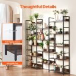 VEVOR C240729W-05 Metal Bookshelf Rustic Bookshelf 14-Tier - Image 8