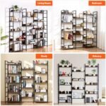 VEVOR C240729W-05 Metal Bookshelf Rustic Bookshelf 14-Tier - Image 7