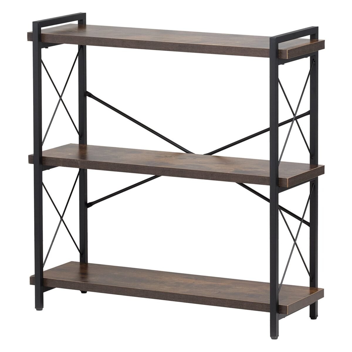 VEVOR C240729W-02 Metal Bookshelf Rustic Bookshelf 3-Tier - Image 3