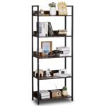 VEVOR C240729W-03 Metal Bookshelf Open Bookshelf 5-Tier
