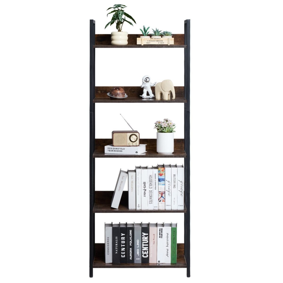 VEVOR C240729W-03 Metal Bookshelf Open Bookshelf 5-Tier - Image 4