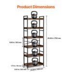 VEVOR YJX-BS003 Metal Bookshelf Rustic Bookshelf 6-Tier - Image 12
