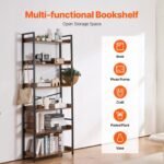 VEVOR YJX-BS003 Metal Bookshelf Rustic Bookshelf 6-Tier - Image 11