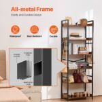 VEVOR YJX-BS003 Metal Bookshelf Rustic Bookshelf 6-Tier - Image 10
