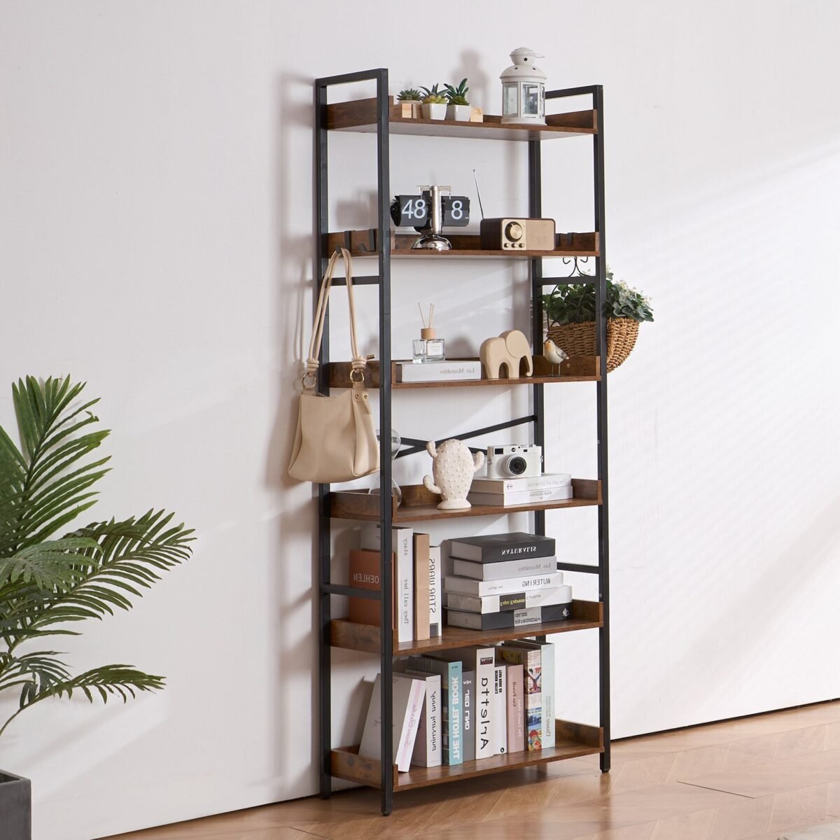 VEVOR YJX-BS003 Metal Bookshelf Rustic Bookshelf 6-Tier - Image 6