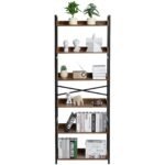 VEVOR YJX-BS003 Metal Bookshelf Rustic Bookshelf 6-Tier - Image 4