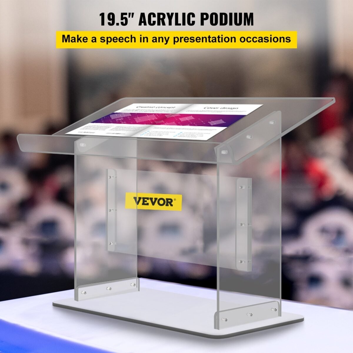 VEVOR Tabletop Acrylic Podium 19.5" Tall - Image 12