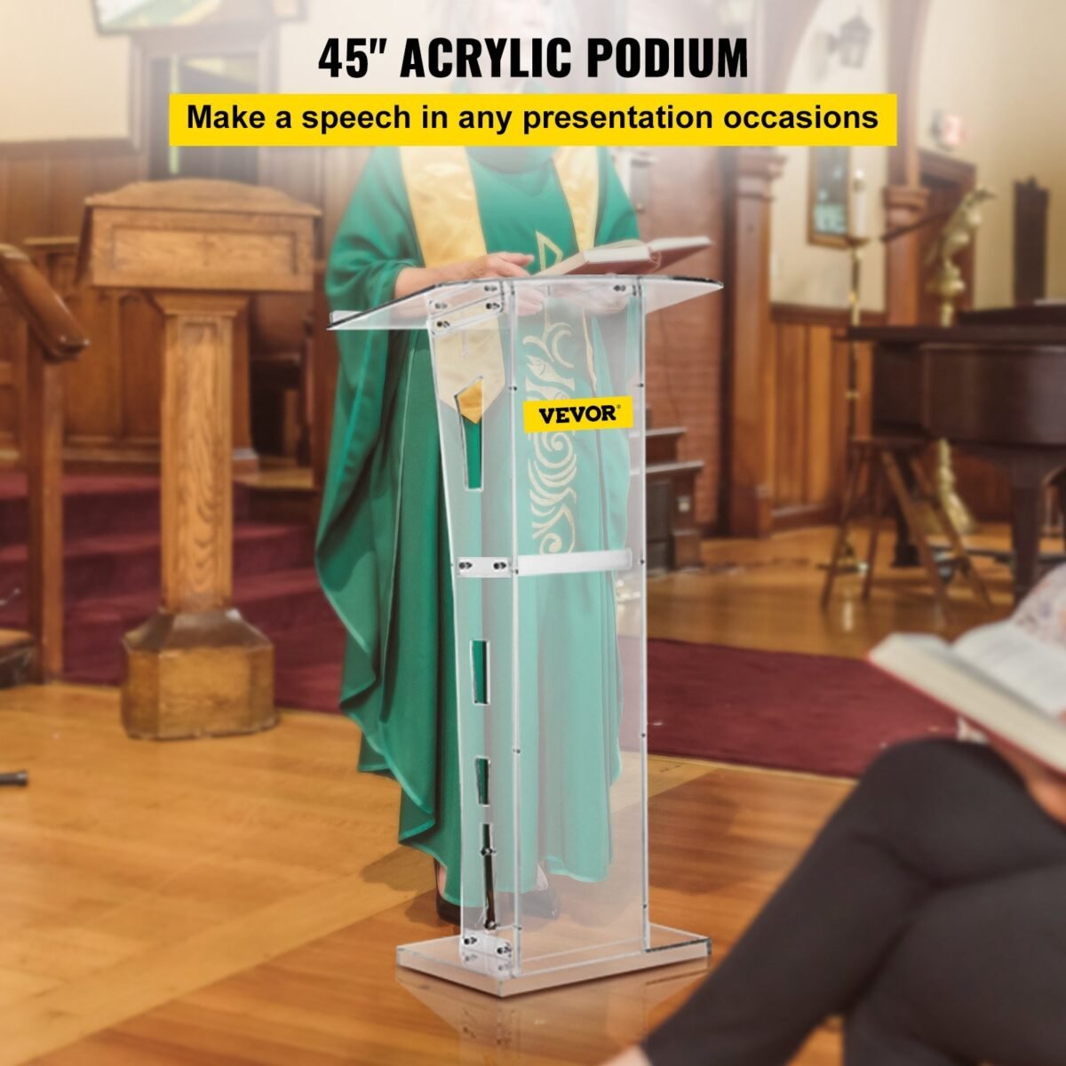 VEVOR Acrylic Podium 45" Tall Plexiglass - Image 2