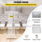 VEVOR Acrylic Podium 45" Tall Plexiglass - Image 3