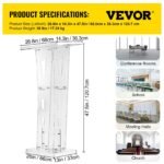 VEVOR Acrylic Podium 47.5" Tall - Image 8