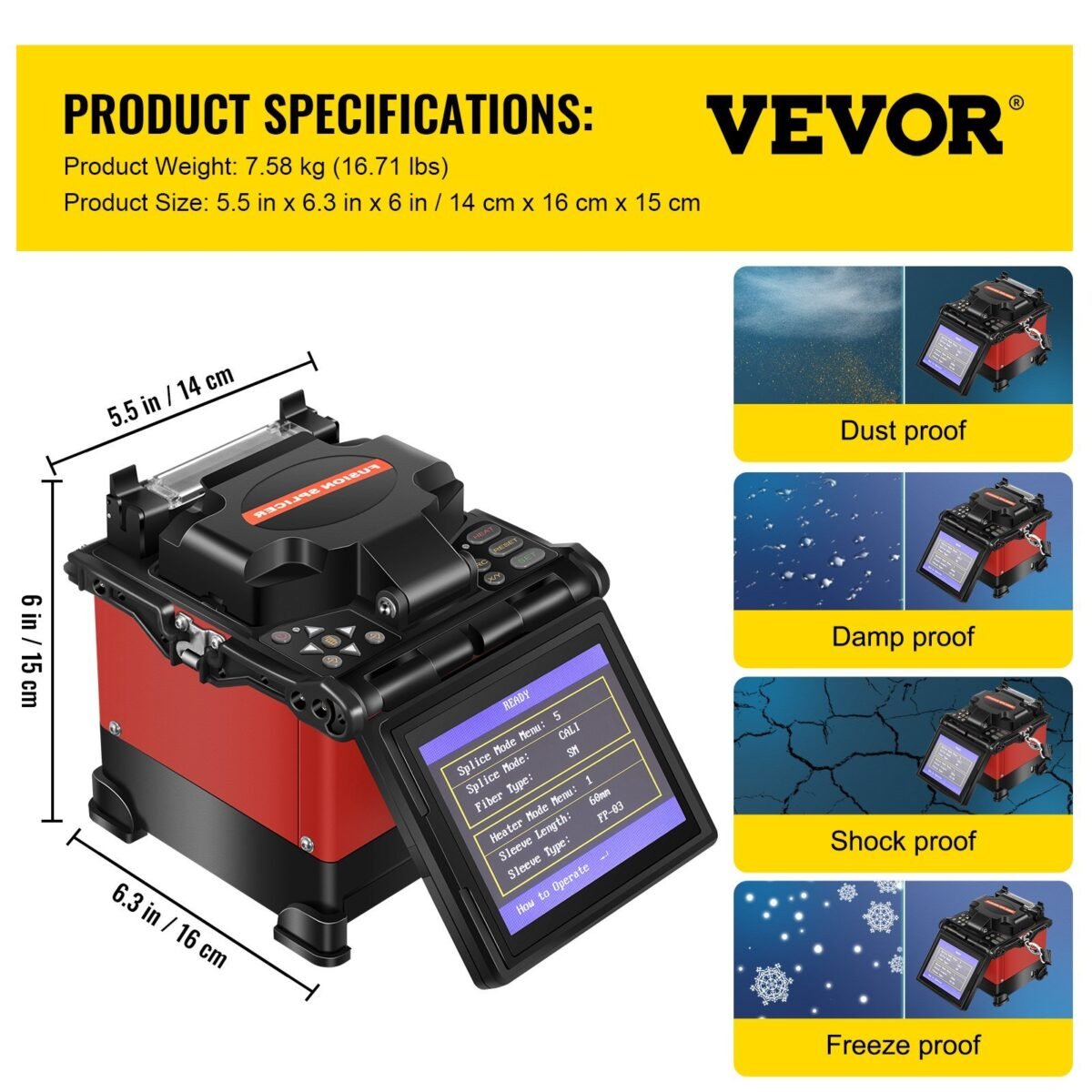 VEVOR JW4108S Fiber Fusion Splicer - Image 7