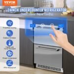 VEVOR BC-145WS 24" Undercounter Refrigerator, 2 Drawer Built-in Beverage Refrigerator - Image 12
