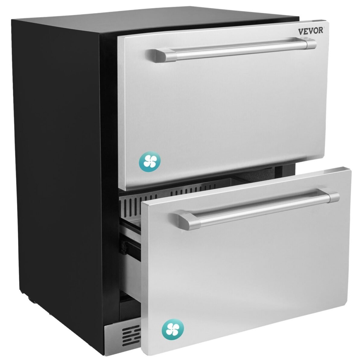 VEVOR BC-145WS 24" Undercounter Refrigerator, 2 Drawer Built-in Beverage Refrigerator - Image 1