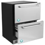 VEVOR BC-145WS 24" Undercounter Refrigerator, 2 Drawer Built-in Beverage Refrigerator