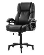 VEVOR HC-2851 Executive Office Chair, 500lbs Capacity with Adjustable Lumbar Support, High Back PU Leather Office Chair Ergonomic for Back Pain, Black