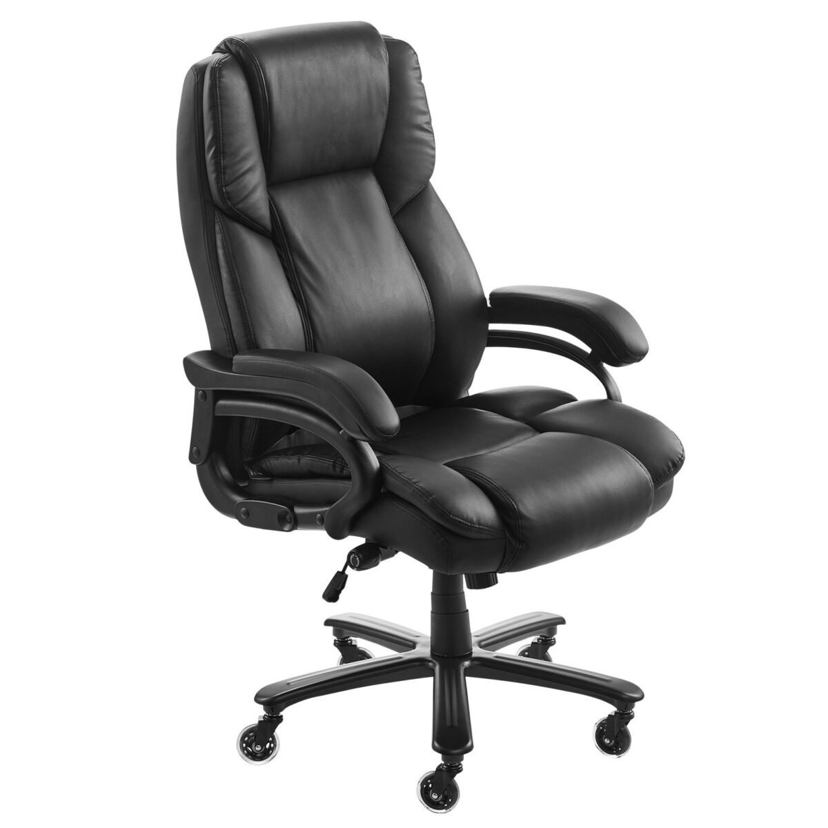 VEVOR HC-2851 Executive Office Chair, 500lbs Capacity with Adjustable Lumbar Support, High Back PU Leather Office Chair Ergonomic for Back Pain, Black - Image 4