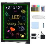 VEVOR A34 Wall-mounted 3040 LED Message Writing Board, 16"x12" Illuminated Erasable Lighted Chalkboard, Neon Effect Menu Sign Board, Drawing Board with 8 Fluorescent Chalk Markers and Remote Control, for Home Wedding Shop