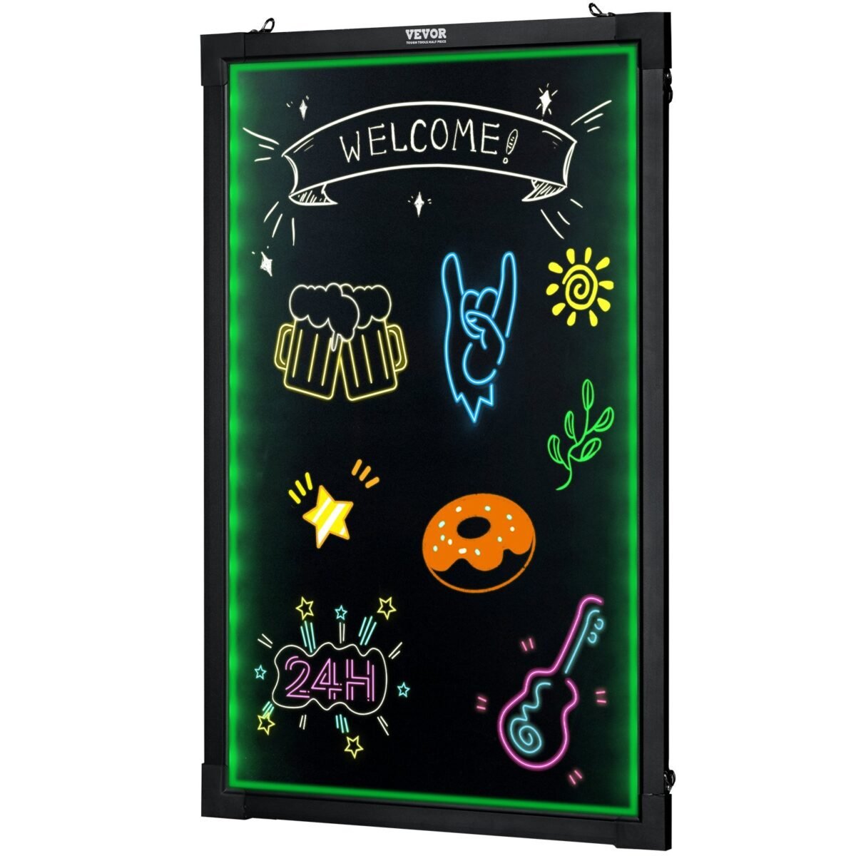 VEVOR A34 Wall-mounted 3040 LED Message Writing Board, 16"x12" Illuminated Erasable Lighted Chalkboard, Neon Effect Menu Sign Board, Drawing Board with 8 Fluorescent Chalk Markers and Remote Control, for Home Wedding Shop - Image 4