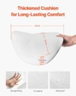 VEVOR MST003-3W Saddle Stool Swivel Stool with Wheels PU Leather Height Adjustable White - Image 13