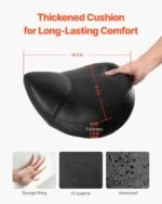 VEVOR MST003-3B Saddle Stool Swivel Stool with Wheels PU Leather Height Adjustable Black - Image 12