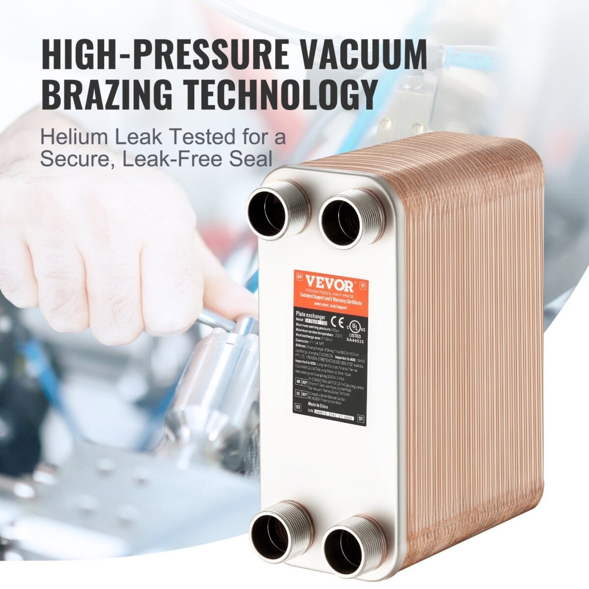 VEVOR EATB28-80 Heat Exchanger, 5"x 12" 80 Plates - Image 9