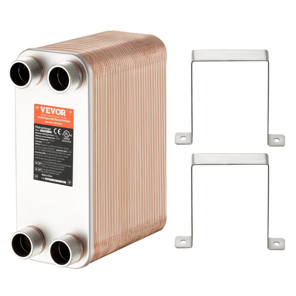 VEVOR EATB28-80 Heat Exchanger, 5"x 12" 80 Plates - Image 5