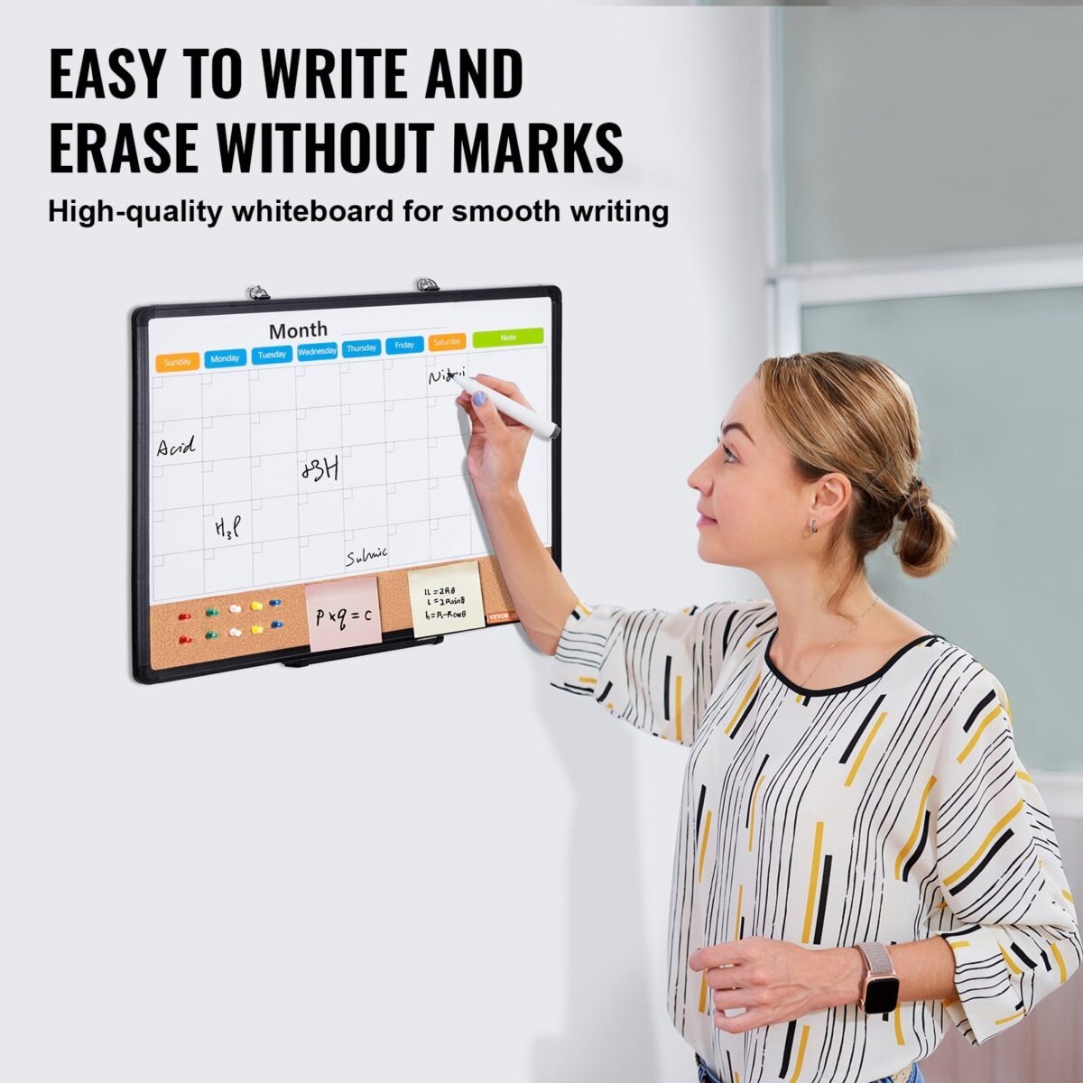 VEVOR A210-1824CPW Cork Board for Walls, Double-Sided Cork 24" x 18" Bulletin Board Vision Board, Push Pin Board with Framed for Office Home and School - Image 11