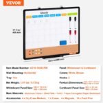 VEVOR A210-1824CPW Cork Board for Walls, Double-Sided Cork 24" x 18" Bulletin Board Vision Board, Push Pin Board with Framed for Office Home and School - Image 7