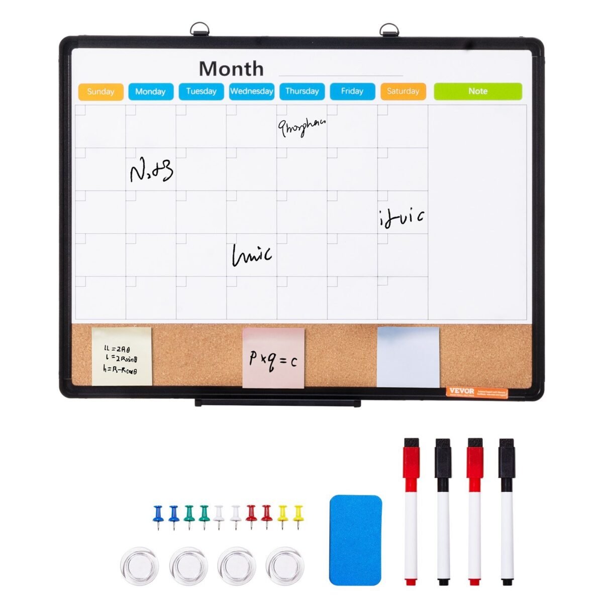 VEVOR A210-1824CPW Cork Board for Walls, Double-Sided Cork 24" x 18" Bulletin Board Vision Board, Push Pin Board with Framed for Office Home and School - Image 5
