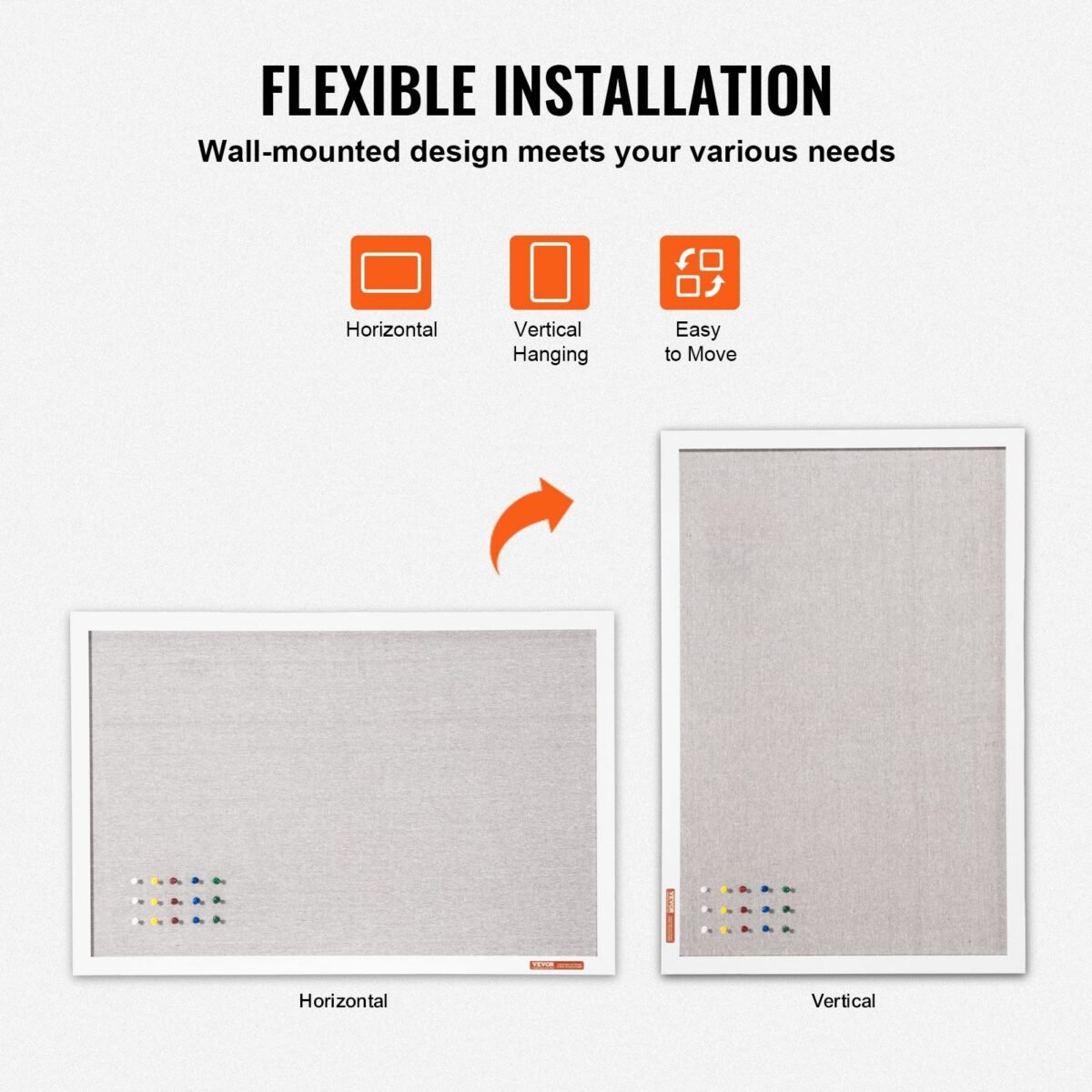 VEVOR MPL-2030 30"x20" White Cork Board with Linen Surface – Stylish Wall-Mounted Bulletin Board for Home, School, Office – Elegant & Functional Noticeboard - Image 10