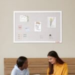VEVOR CCB-2436 36"x24" White Cork Board with Linen Surface – Stylish Wall-Mounted Bulletin Board for Home, School, Office – Elegant & Functional Noticeboard - Image 6