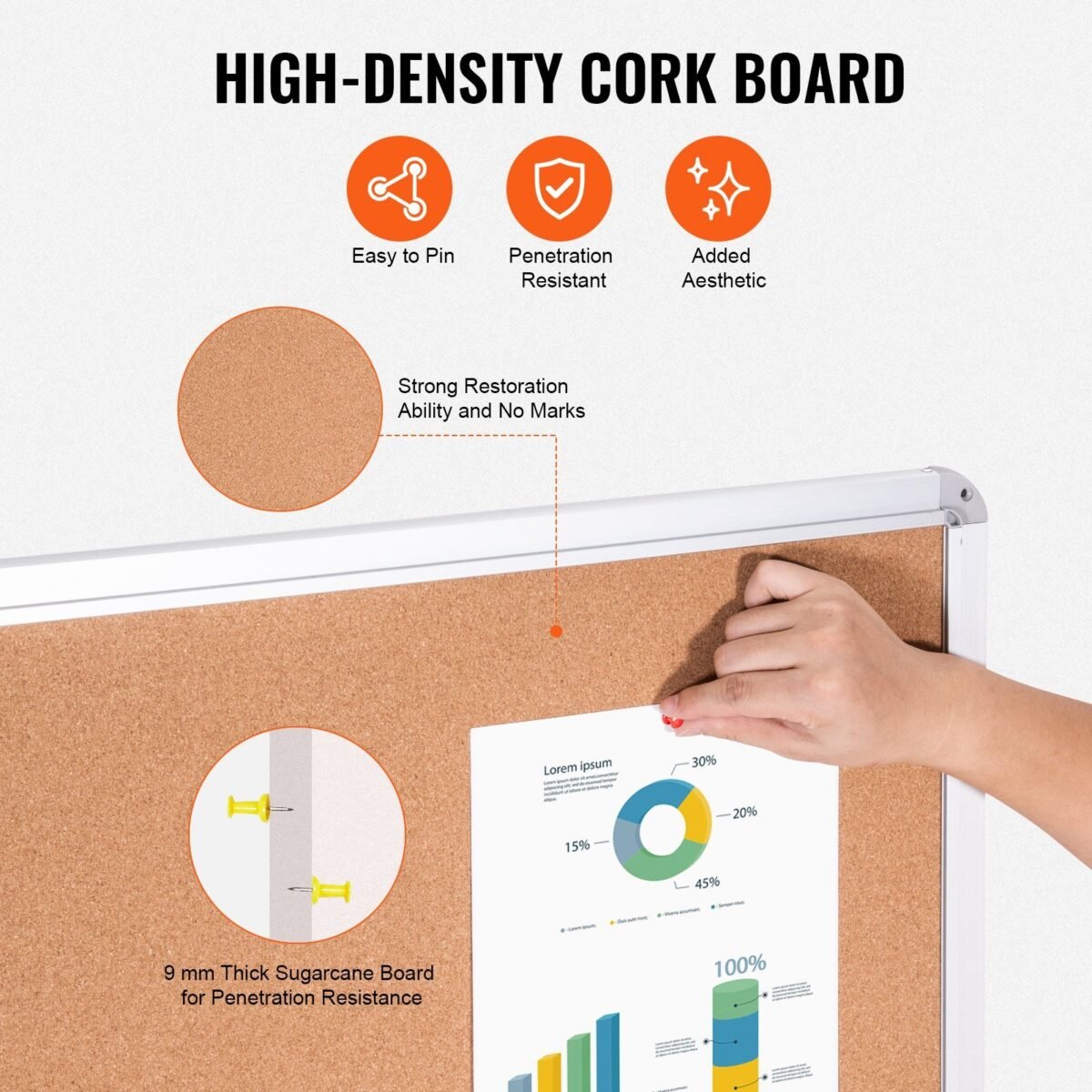 VEVOR CCB-2436 36"x24" Enclosed Cork Board with Aluminum Frame – Lockable Bulletin Board with Acrylic Door & 2 Keys – Weather-Resistant Wall Display Case for School, Home, Office - Image 10