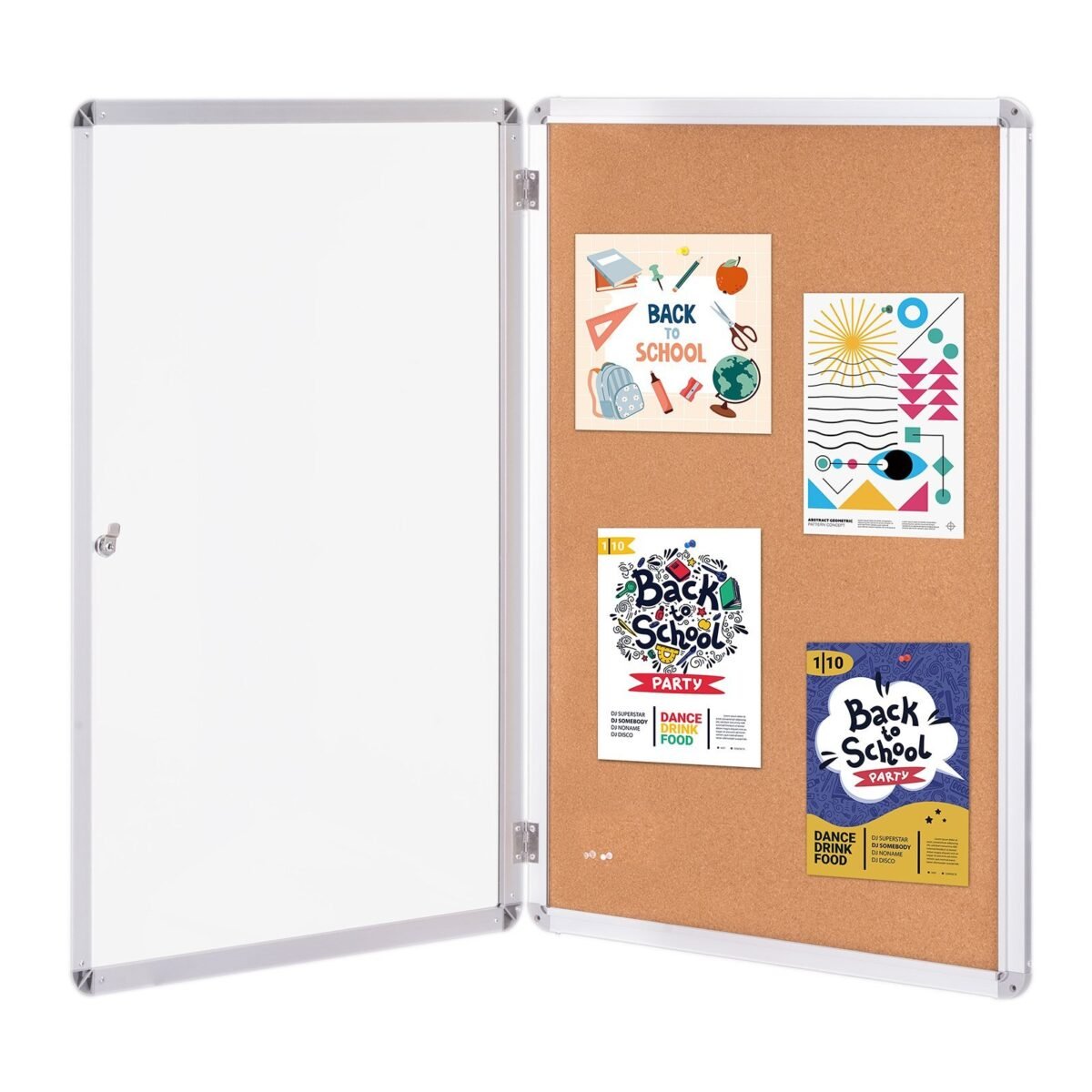 VEVOR CCB-2436 36"x24" Enclosed Cork Board with Aluminum Frame – Lockable Bulletin Board with Acrylic Door & 2 Keys – Weather-Resistant Wall Display Case for School, Home, Office - Image 2