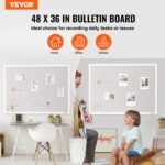 VEVOR MPL-4836 48"x36" White Cork Board with Linen Surface Wall-Mounted Bulletin Board - Image 12