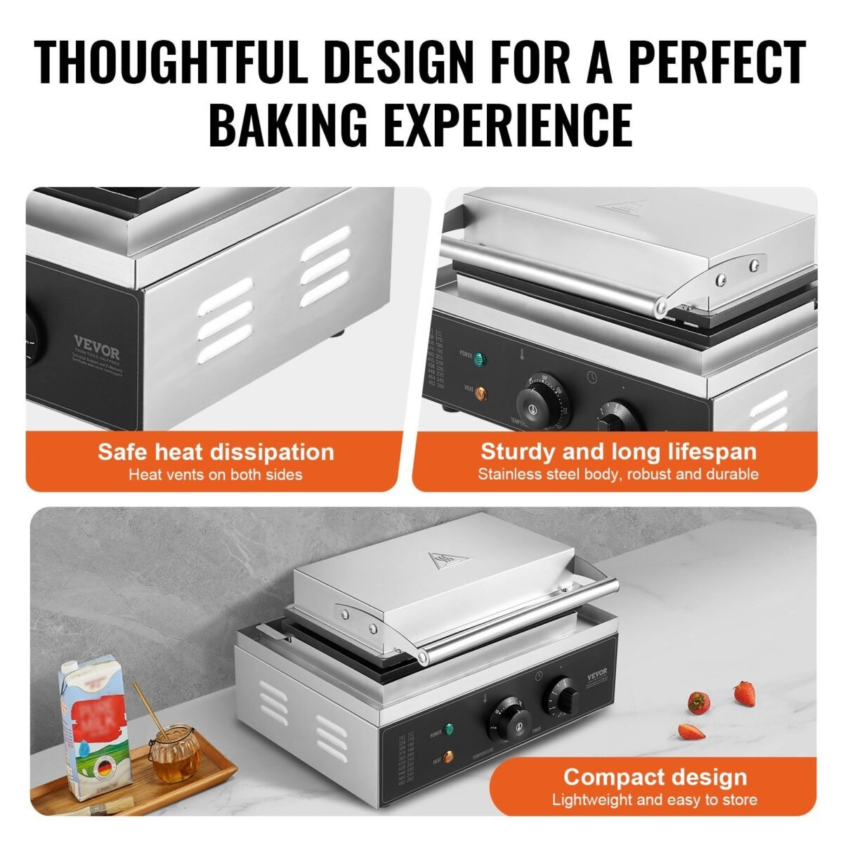 VEVOR HT-10 10PCS Commercial Waffle Maker - Image 9
