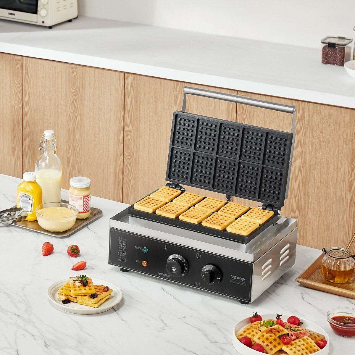 VEVOR HT-10 10PCS Commercial Waffle Maker - Image 6