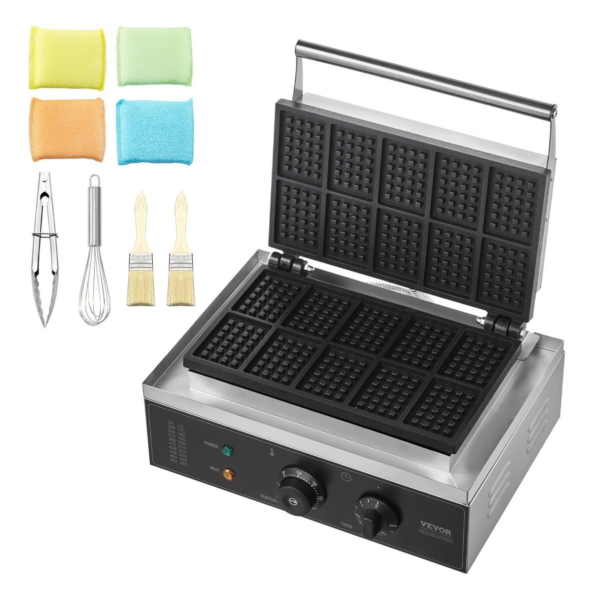VEVOR HT-10 10PCS Commercial Waffle Maker - Image 5