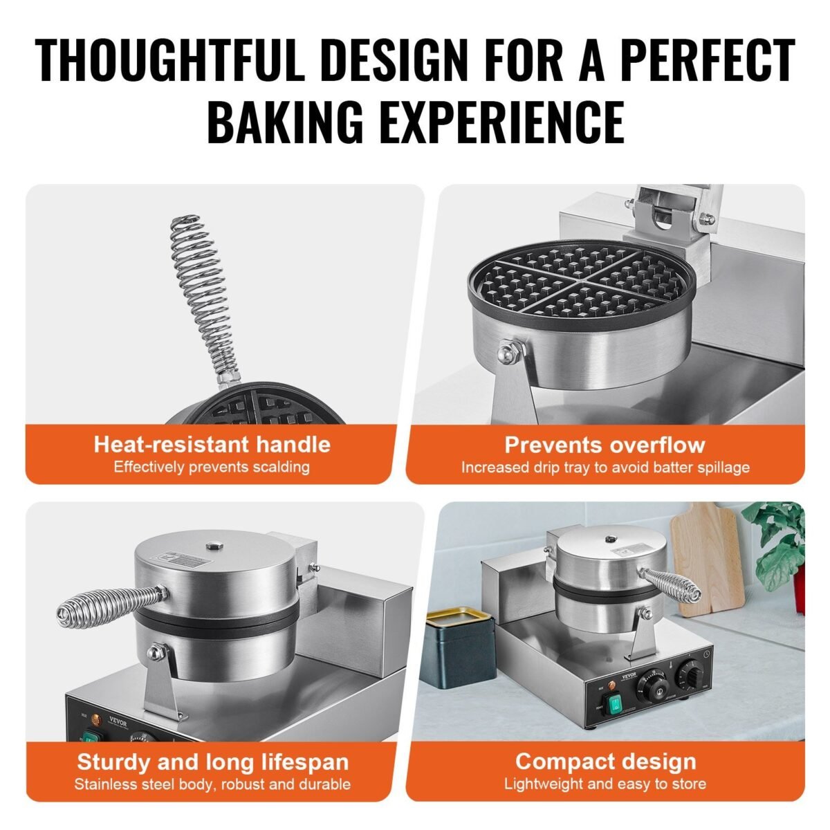 VEVOR HT-1 Commercial Waffle Maker - Image 9