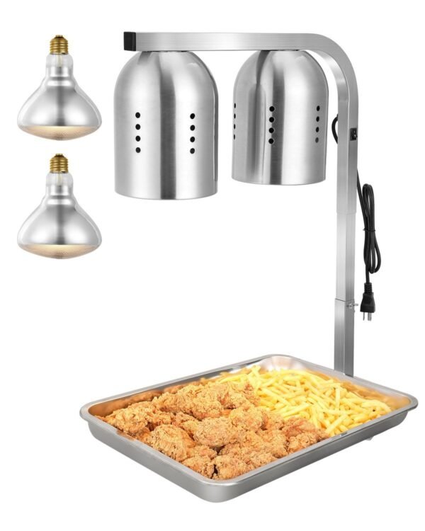 VEVOR Commercial Food Heat Lamp with 500W Bulbs for Food Restaurant Kitchen Buffet