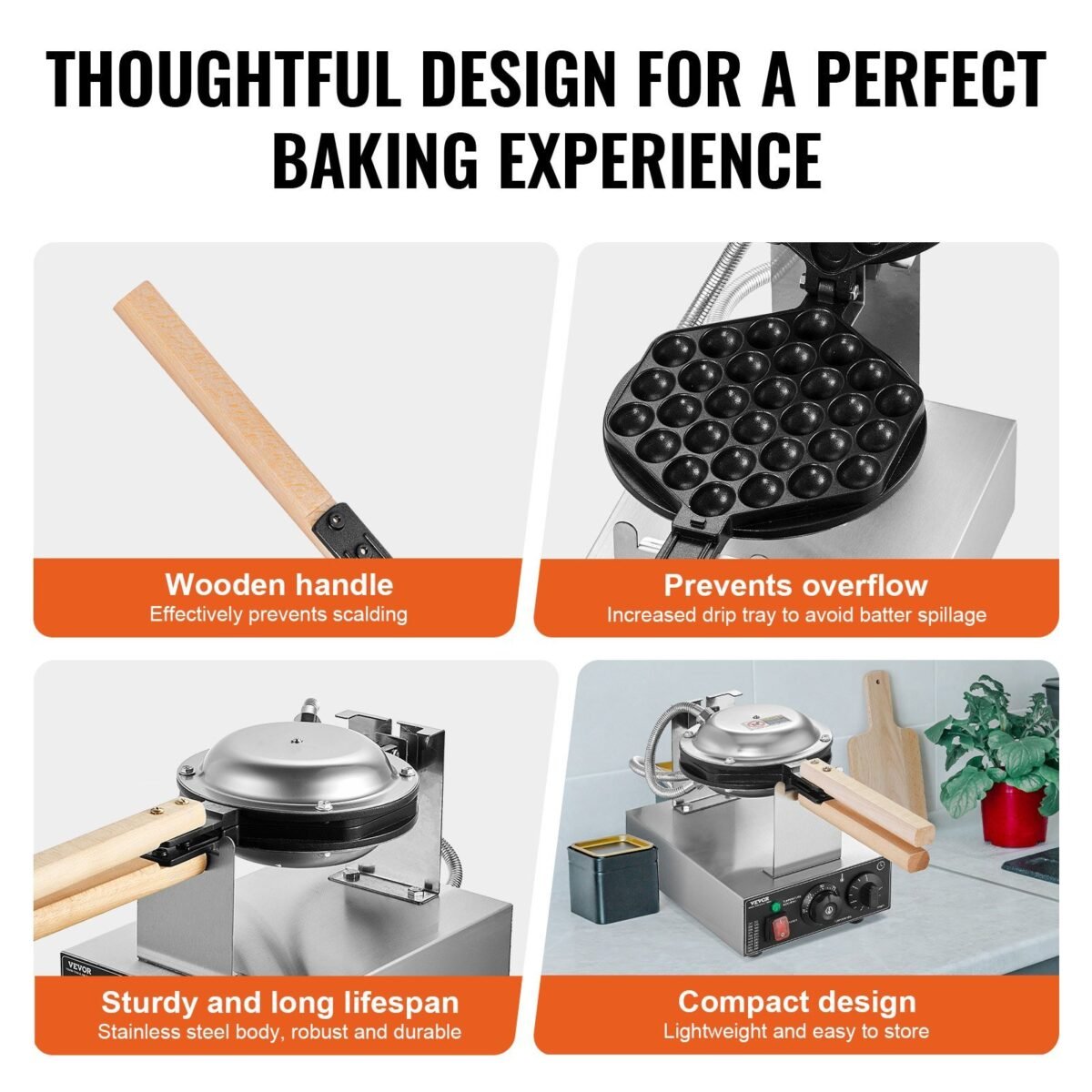 VEVOR SC-X30 Commercial Bubble Waffle Maker - Image 9